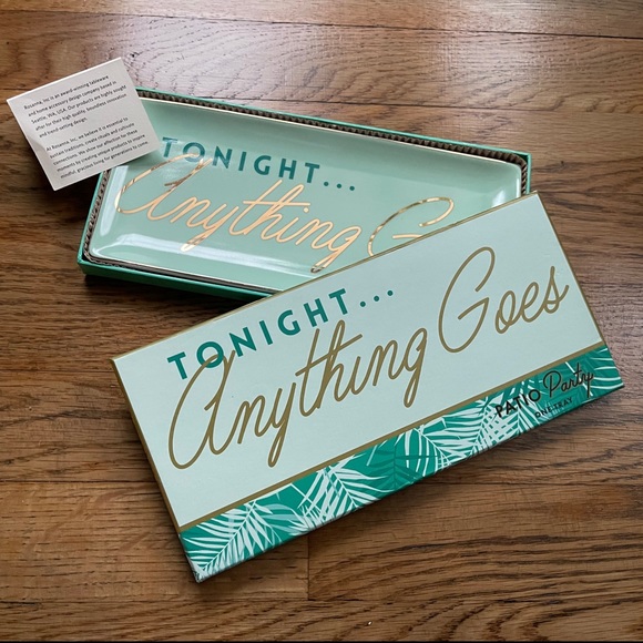 Rosana Other - Rosanna Party Patio Ceramic “ Tonight…Anything Goes” Rectangle Tray